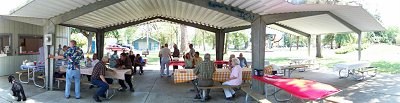 a panoramic shot of the event winding down